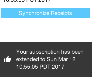 Upon successful buy, the toastbar message is shown